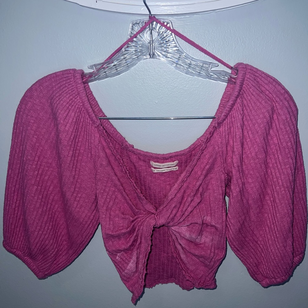 Xs pink cross over urban sweater/top